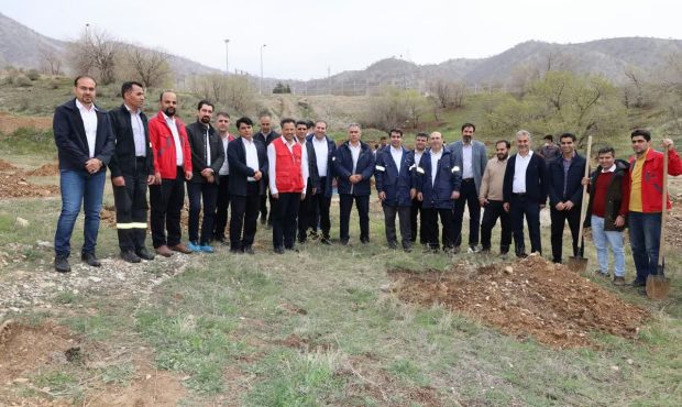 به مناسبت روز درختکاری: غرس ۳۰۰ نهال درخت در پالایشگاه گاز ایلام