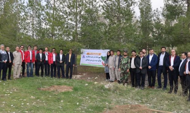 ۳۰۰ اصله نهال مثمر و غیر مثمر در پالایشگاه گاز ایلام کاشت شد